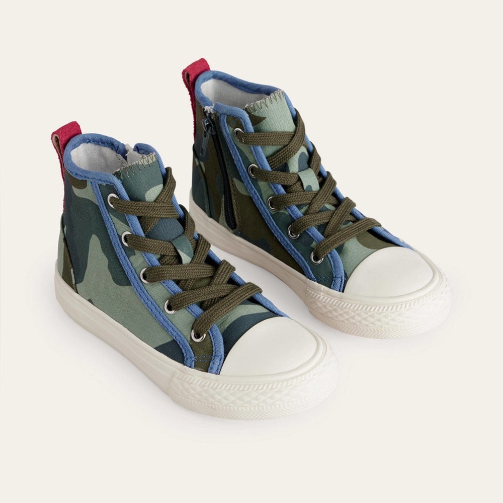 Mini Boden Green and Blue High-Top Sneakers